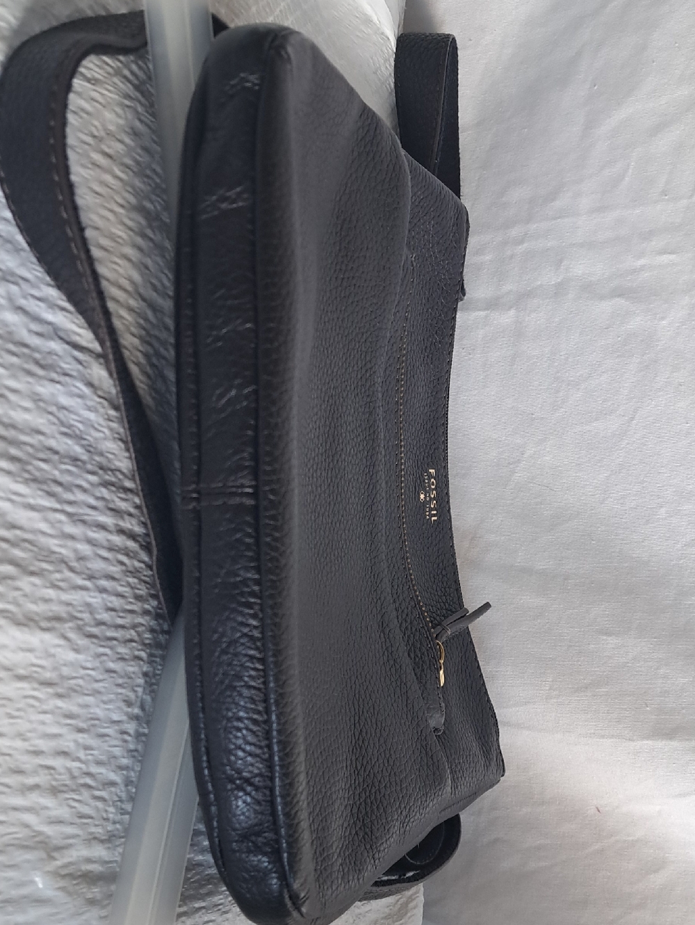 Fossil Black Pebbled Leather Crossbody with Gold Hardware - Picture 7 of 15